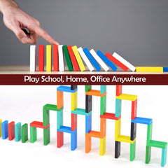 4439 120Pc Dominoes Blocks Set Multicolor Wooden Toy Building Indoor Game Toy. DeoDap