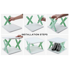 9054A 6 LAYER SHOE RACK DESIGN LIGHTWEIGHT ADJUSTABLE PLASTIC FOLDABLE SHOE CABINET STORAGE PORTABLE FOLDING SPACE SAVING SHOE ORGANIZER HOME AND OFFICE DeoDap