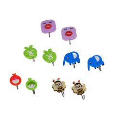 4497 Mix Design Strong Adhesive Hook Wall Hooks High Quality Premium Hook For Home , Office , & Multiuse Hook ( Set of 10 ) DeoDap