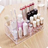 6282 16 Compartment Cosmetic Makeup Jewellery Lipstick Storage Organiser Box, Cosmetic Storage Box Make-up Lipstick Organizer / Lipstick Holder Case Transparent
