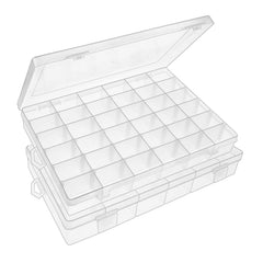 7673 36 Grids Clear Plastic Organizer Box with Adjustable Compartment Dividers, Jewellery Storage Organizer Collection Box (1 pc ) DeoDap