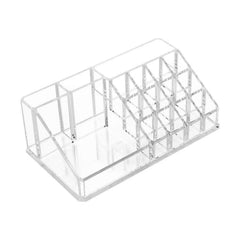 6282 16 Compartment Cosmetic Makeup Jewellery Lipstick Storage Organiser Box, Cosmetic Storage Box Make-up Lipstick Organizer / Lipstick Holder Case Transparent