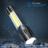 7528 Mini Search Rechargeable LED Long Range Flashlight Emergency Light Torch DeoDap