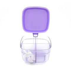 5784 Multipurpose Dry fruit Set, Chocolate, Snacks Storage Box, Masala Box for Home and Kitchen Airtight Dry Fruit Plastic Storage Container Tray Set With Lid & 4 Compartment, 4 Spoon Container for Sweets,Chips,Cookies | (1 Pc )
