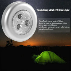 1721L 3 LED CORDLESS STICK TAP WARDROBE TOUCH LIGHT LAMP (1 Pc)