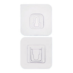 1746 ADHESIVE PLASTIC WALL HOOKS HEAVY DUTY HOOKS ( 1 Pair ) DeoDap