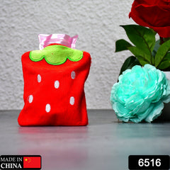6516 Strawberry small Hot Water Bag with Cover for Pain Relief, Neck, Shoulder Pain and Hand, Feet Warmer, Menstrual Cramps. DeoDap