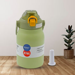 6467 Premium Stainless Steel Vacuum Insulated Bottle Water Flask Vacuum Hot Cold For Kids / Travelling Water Bottle for Kids with Straw, Thermos For office / Gym /S chool (1000 ML)