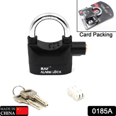 0185a Security Alarm Lock System | Waterproof Black Anti-theft Siren 110dba alarm anti Padlock FoR Bike|Door Window|Battery padlock