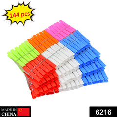 6216 Multi Purpose Plastic Clothes Clips for Cloth Drying Clips (set of 144Pc) DeoDap