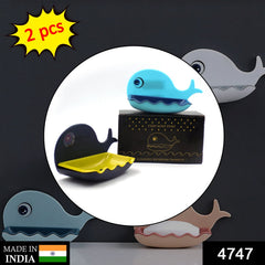 4747 Fish Shape Soap Dish Adhesive Waterproof Wall Mounted Bar Soap Dish Holder (Pack of 2Pc) DeoDap