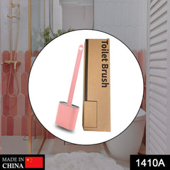 1410A Silicone Toilet Brush with Holder Stand for Bathroom Cleaning DeoDap