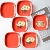 2394 Microwave Safe Quarter Plates Square 6 Pcs, DeoDap