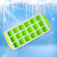 7169 18 Cavity Pop Up Ice Cube Tray Easy Release Flexible Silicone Bottom Ice Tray , Stackable Ice tray, 100% BPA Free, Food Grade for Freezer DeoDap