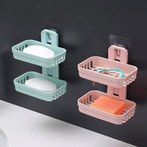 4762 Plastic Double Layer - Soap Stand, Holder, Wall Soap Box Sturdy Vacuum Dispenser Tray Deodap