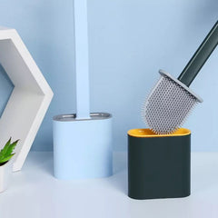 1410A Silicone Toilet Brush with Holder Stand for Bathroom Cleaning DeoDap