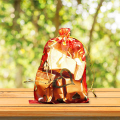 4527 Net Fabric Drawstring Pouch for Dry Fruits Packing, Organza Shagun Potli Baba, Wedding Party Favor Gift Bags