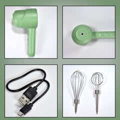 2813 Wireless Hand Mixer, Charging Handheld 2pc portable Whisk Mini High Power Beater Baking Hand Held Mixer, Portable Kitchen Blender. DeoDap
