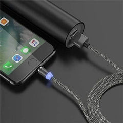 12520 Magnetic Charging Cable 3 in 1 Metal Magnetic Micro USB Type C Lighting Cable with LED, Multiple Charging Adapters for All Android and all Smartphones (Compatible with All Android and iPhone Smartphones, Tablet, PC, Mobile