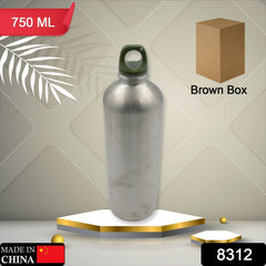8312 Stainless Steel Water Bottle, Fridge Water Bottle, Stainless Steel Water Bottle Leak Proof, Rust Proof, Hot & Cold Drinks, Gym Sipper BPA Free Food Grade Quality Silver Color, Steel fridge Bottle For office/Gym/School 750Ml