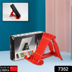7352 Adjustable Foldable Plastic Square Mobile Stand Premium Mobile Stand Use For Home , Office & Multiuse DeoDap