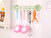 1655 Towel Bar, Towel Holder with Moveable Hooks, Utensil Hanger in Kitchen I Bathroom, No Drill Easy to Install Hanging Rack