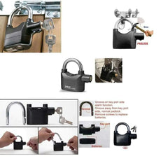 0185a Security Alarm Lock System | Waterproof Black Anti-theft Siren 110dba alarm anti Padlock FoR Bike|Door Window|Battery padlock