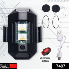 7497 Mini LED Strobe Lights, Waterproof Lights, Lightweight RGB LED Lights Drone Strobe Lights Veicle Anti-Collision Strobe Light Bike Motocycle Lights USB Recharge Multi-colors
