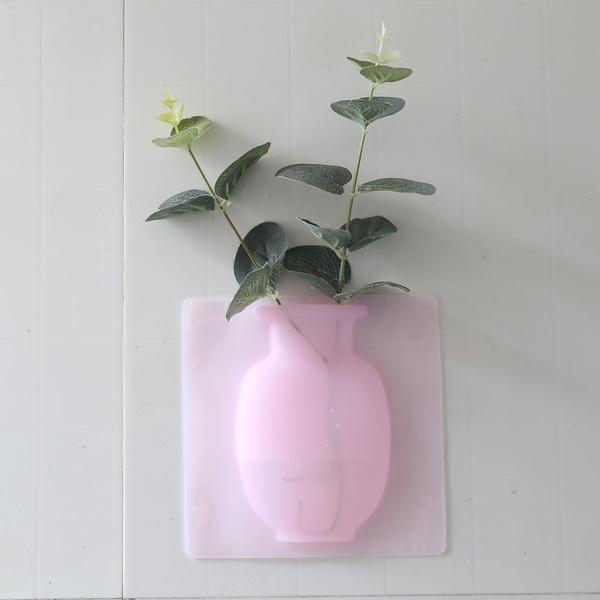 1154 Wall Hanging Silicone Flower Pot Sticker Plant Rack for Decoration (MultiColour) DeoDap