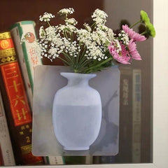 1154 Wall Hanging Silicone Flower Pot Sticker Plant Rack for Decoration (MultiColour) DeoDap