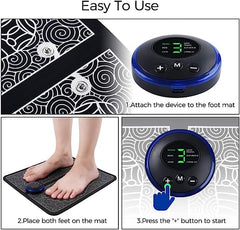 6931 EMS Foot Massager, Electric Feet Massager, Deep Kneading Circulation Foot Booster for Feet and Legs Muscle Stimulator, Folding Portable Electric Massage Machine