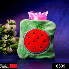 6509 Watermelon small Hot Water Bag with Cover for Pain Relief, Neck, Shoulder Pain and Hand, Feet Warmer, Menstrual Cramps. DeoDap