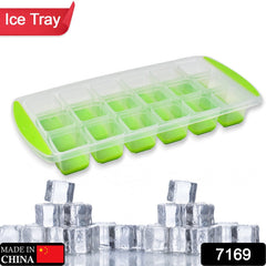 7169 18 Cavity Pop Up Ice Cube Tray Easy Release Flexible Silicone Bottom Ice Tray , Stackable Ice tray, 100% BPA Free, Food Grade for Freezer DeoDap