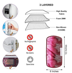 4928 Fridge Cover Handle Cover Polyester High Material Cover For All Fridge Handle Use ( Set Of 2 Pcs ) Multi Design DeoDap