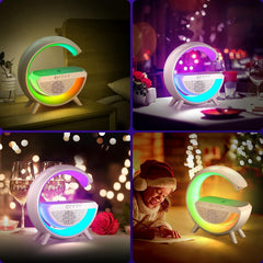 1393 3-in-1 Multi-Function LED Night Lamp with Bluetooth Speaker, Wireless Charging, for Bedroom for Music, Party and Mood Lighting - Perfect Gift for All Occasions