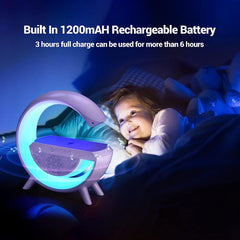 1301 3-in-1 Multi-Function LED Night Lamp with Bluetooth Speaker, Wireless Charging, for Bedroom for Music, Party and Mood Lighting - Perfect Gift for All Occasions blootuth speaker (Media Player)