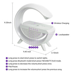 1393 3-in-1 Multi-Function LED Night Lamp with Bluetooth Speaker, Wireless Charging, for Bedroom for Music, Party and Mood Lighting - Perfect Gift for All Occasions