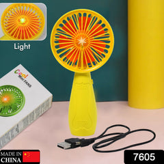 7605 Foldable Handy Light Fans Rechargeable Handheld Mini Fan Electric Personal Fans Hand Bar Desktop Fan DeoDap