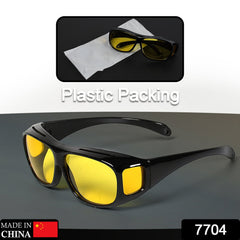 7704 Night Driving Polarized HD Vision Glasses | Anti Glare 100% UV Protected Goggles | Night Bike Riding Car driving Glasses For Men & Women Use DeoDap