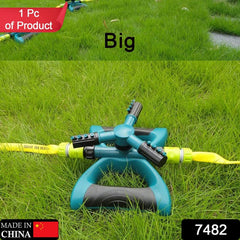 7482 360 Degree 3 Arm Sprinkler for Watering Garden and Lawn Irrigation Yard Water Sprayer DeoDap