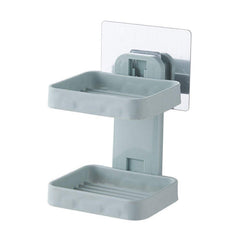4762 Plastic Double Layer - Soap Stand, Holder, Wall Soap Box Sturdy Vacuum Dispenser Tray Deodap