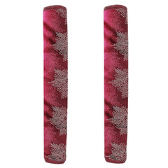 4928 Fridge Cover Handle Cover Polyester High Material Cover For All Fridge Handle Use ( Set Of 2 Pcs ) Multi Design DeoDap
