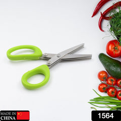 1564 Multifunction Vegetable Stainless Steel Herbs Scissor with 3 Blades