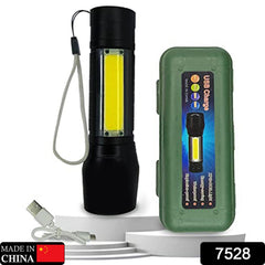 7528 Mini Search Rechargeable LED Long Range Flashlight Emergency Light Torch DeoDap