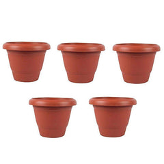 0822 Garden Heavy Plastic Planter Pot/Gamla (Brown, Pack of 1) DeoDap