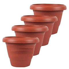 0822 Garden Heavy Plastic Planter Pot/Gamla (Brown, Pack of 1) DeoDap