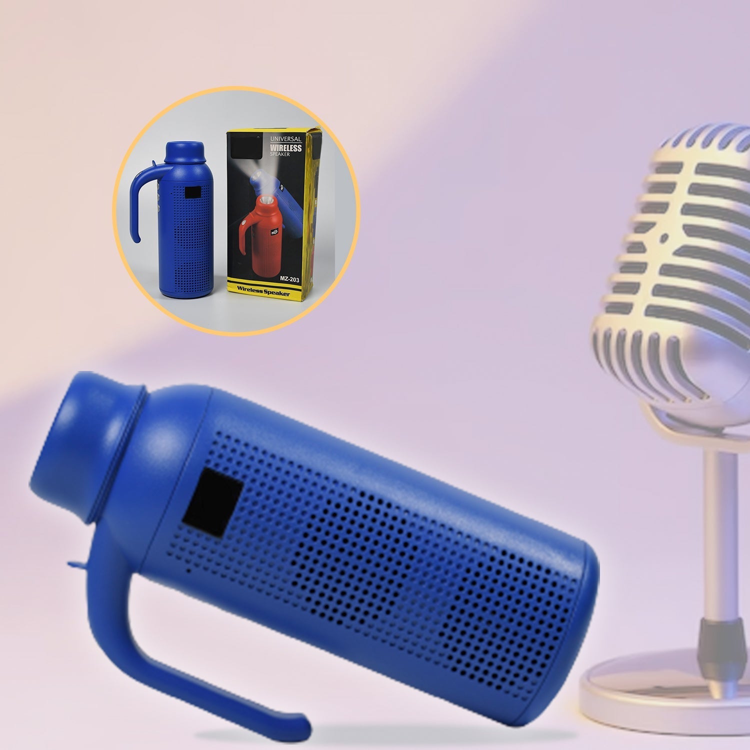 1287 Smart Bluetooth Speaker With Torch Light Wireless Bluetooth Speaker & Night Flash Light Speaker DeoDap