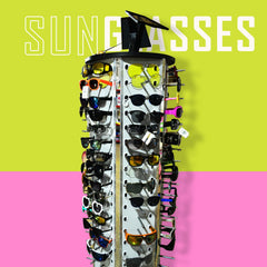 7998 Sunglasses Display Rack Display 360deg Rotating Counter Top Sunglass Display Stand Fashion Sunglass Rack Frame Glasses Display Stand Holder Organizer