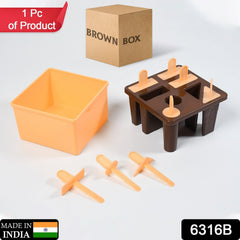 6316B Plastic Kulfi Mould, Kulfi Moulds 8 pcs Tray Ice Cream Mould Reusable Frozen Kulfi Maker Popsicle Sticks Lolly Ice Popsicle Candy Mould for Children pink Color Brown Box DeoDap