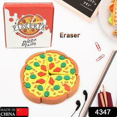 4347 3D Pizza Slices Kids Favourite Food Eraser, Pizza 7 slice eraser for kids Adults fast food lover Stationary Kit Fancy & Stylish Colorful Erasers, for Return Gift, Birthday Party, School Prize